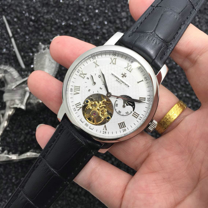 江詩丹頓Vacheron Constantin多功能機械錶日月星辰多功能機械機芯進口牛皮皮帶