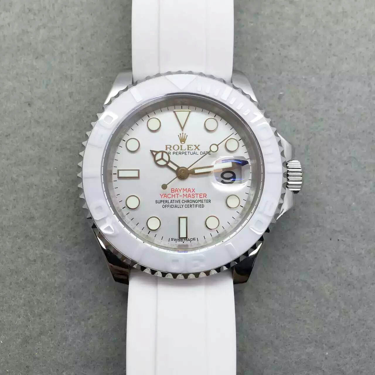 勞力士 ROLEX 游艇名仕型Yacht Master系列116655-Oysterflex bracelet白盤腕錶錶