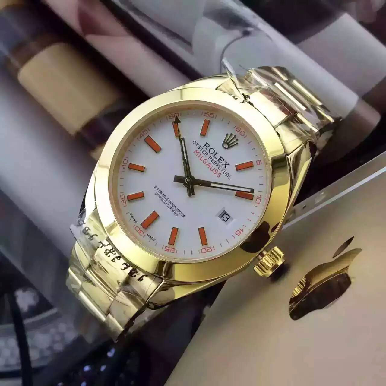 勞力士 Rolex Milgauss閃電系列新款男士時尚休閑全自動機械腕錶 搭載ETA2824機芯