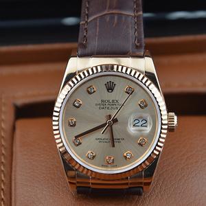 勞力士日誌型Dayjust皮帶玫瑰金ETA機芯男士機械腕錶RO293883