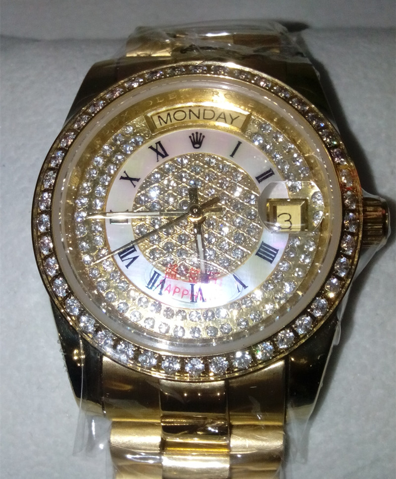 ROLEX勞力士星期日曆型Day-Date手錶自動機械豪華立體鑲鉆寶石男士手錶