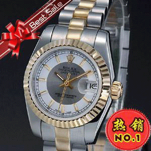 勞力士日誌型Dayjust 原裝進口機芯18K包金雙色錶盤女錶R123G