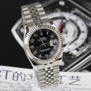 勞力士日誌型Dayjust 精鋼黑色盤 全自動機械錶 男士手錶