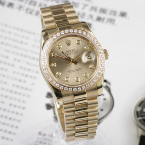 勞力士日誌型Dayjust  炫金環鉆全自動機械錶商務男士手錶